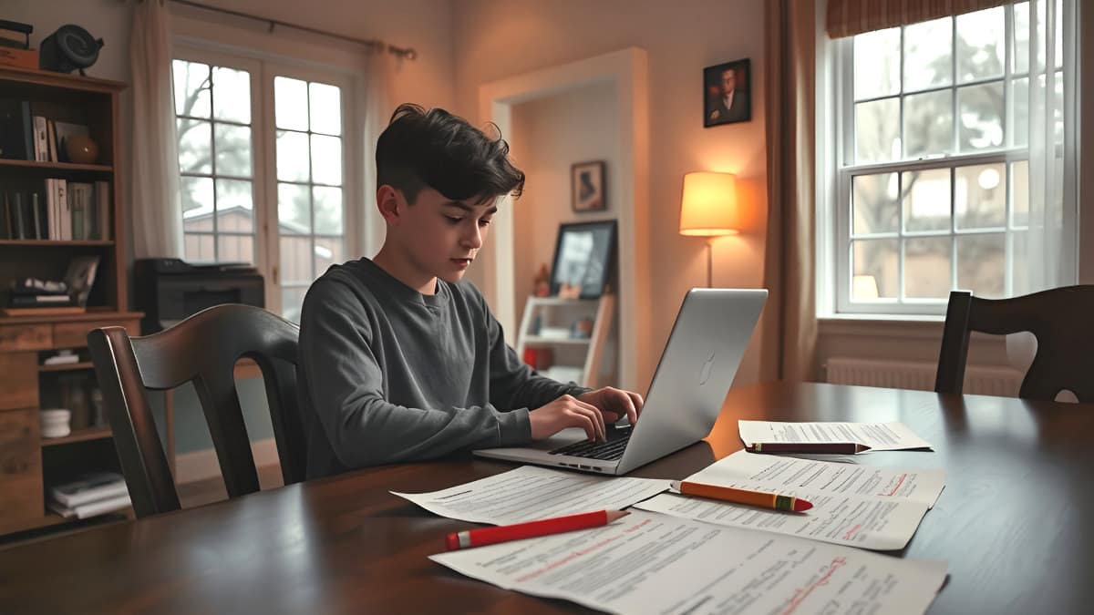 Homeschooler preparing speech