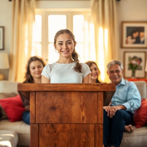Young homeschooled student giving speech